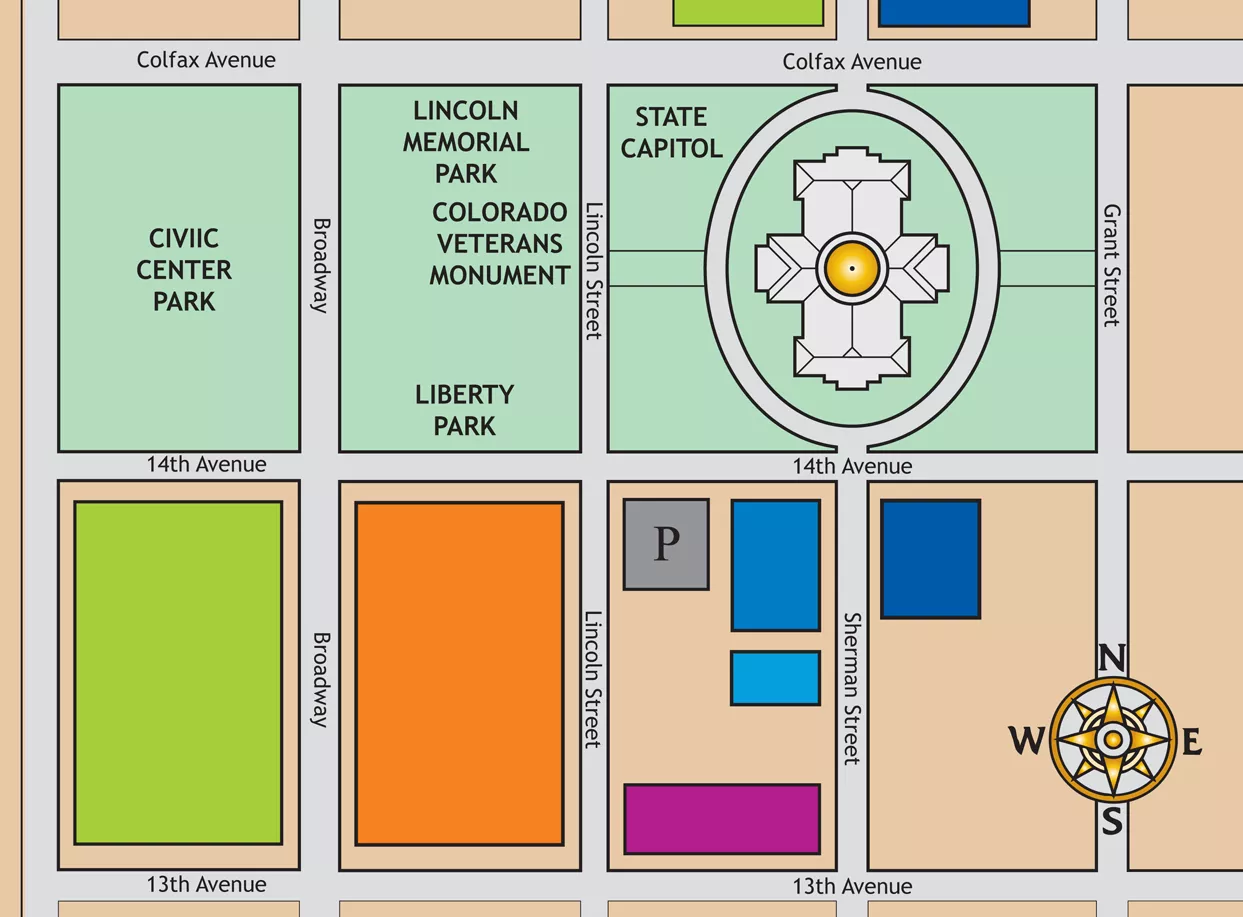 Map showing Lincoln Memorial Park is across the street from the Capitol